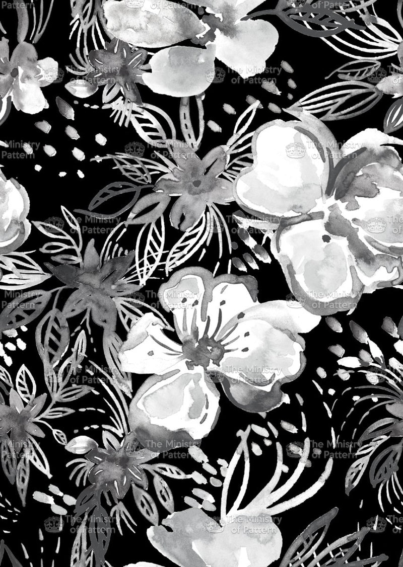 Deep Blue Painterly Floral - The Ministry Of Pattern - Patternsforlicensing-textilestudio-printdesignstudio-trendinspiration-digitalprintdesign-exclusivepattern-printtrends-patternoftheweek