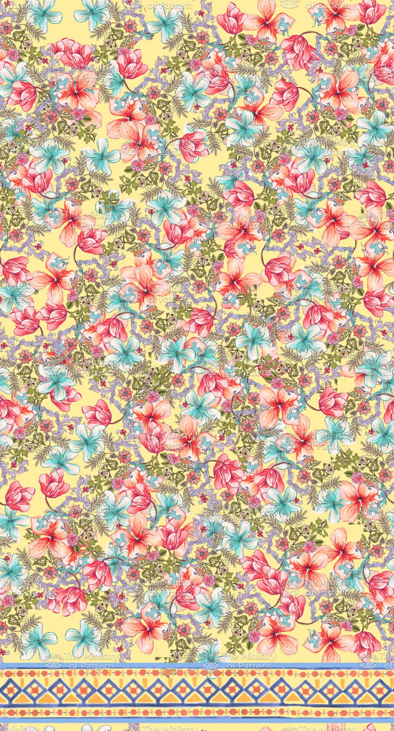 Floral with Geo Border - The Ministry Of Pattern - Patternsforlicensing-textilestudio-printdesignstudio-trendinspiration-digitalprintdesign-exclusivepattern-printtrends-patternoftheweek