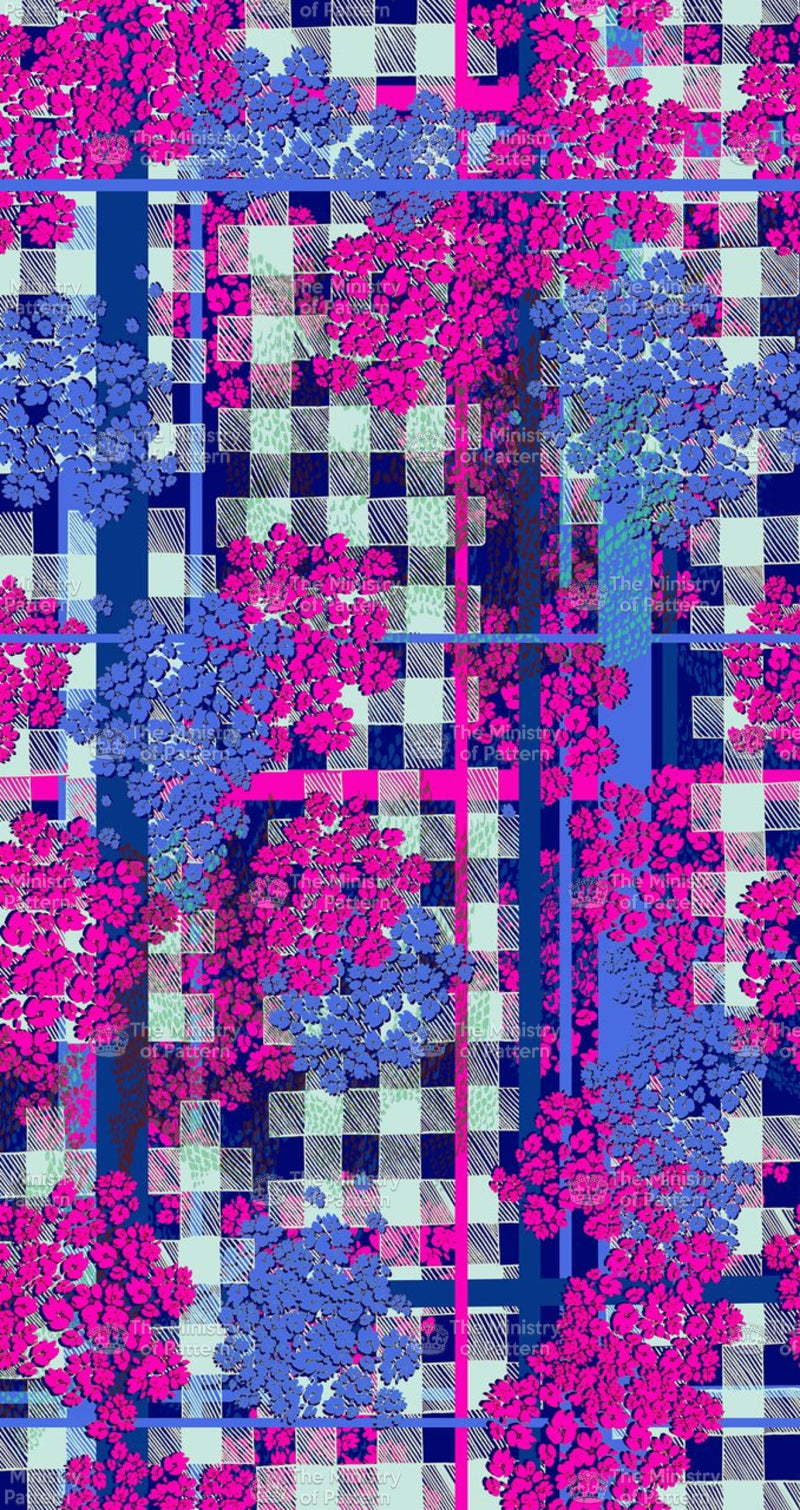 Digital Check Distressed Floral - The Ministry Of Pattern - Patternsforlicensing-textilestudio-printdesignstudio-trendinspiration-digitalprintdesign-exclusivepattern-printtrends-patternoftheweek