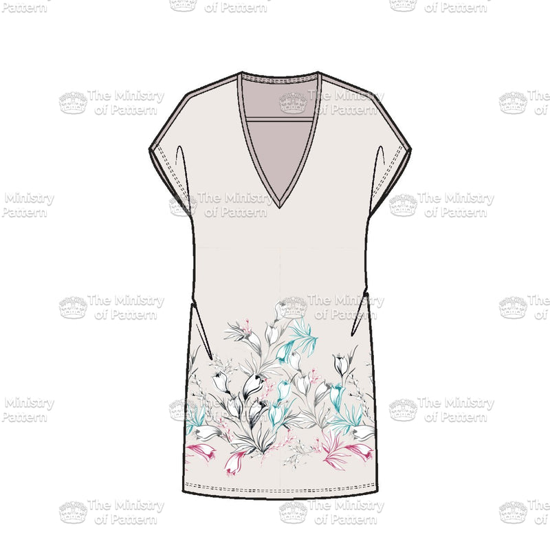 Hand Drawn Graphic Stemmed Floral