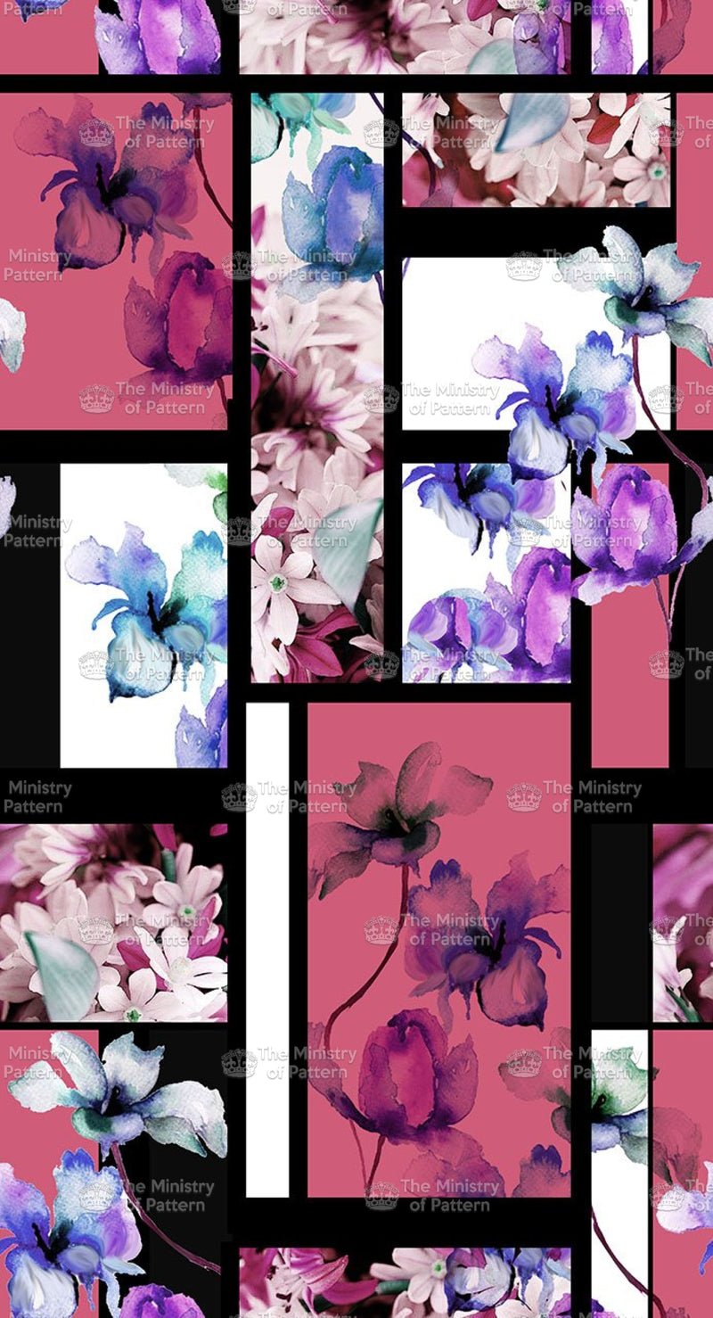 Digital Floral Colour block