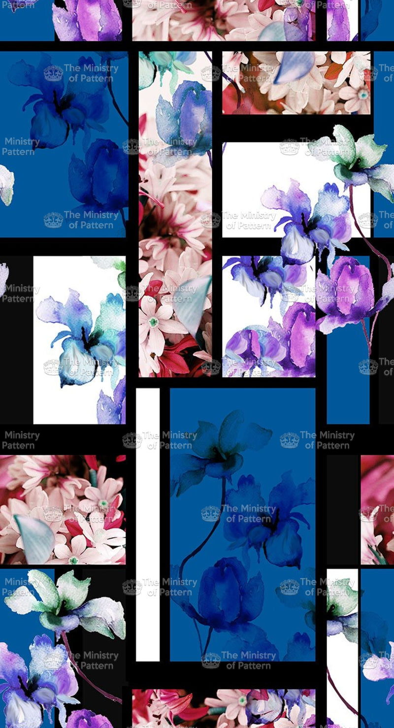 Digital Floral Colour block