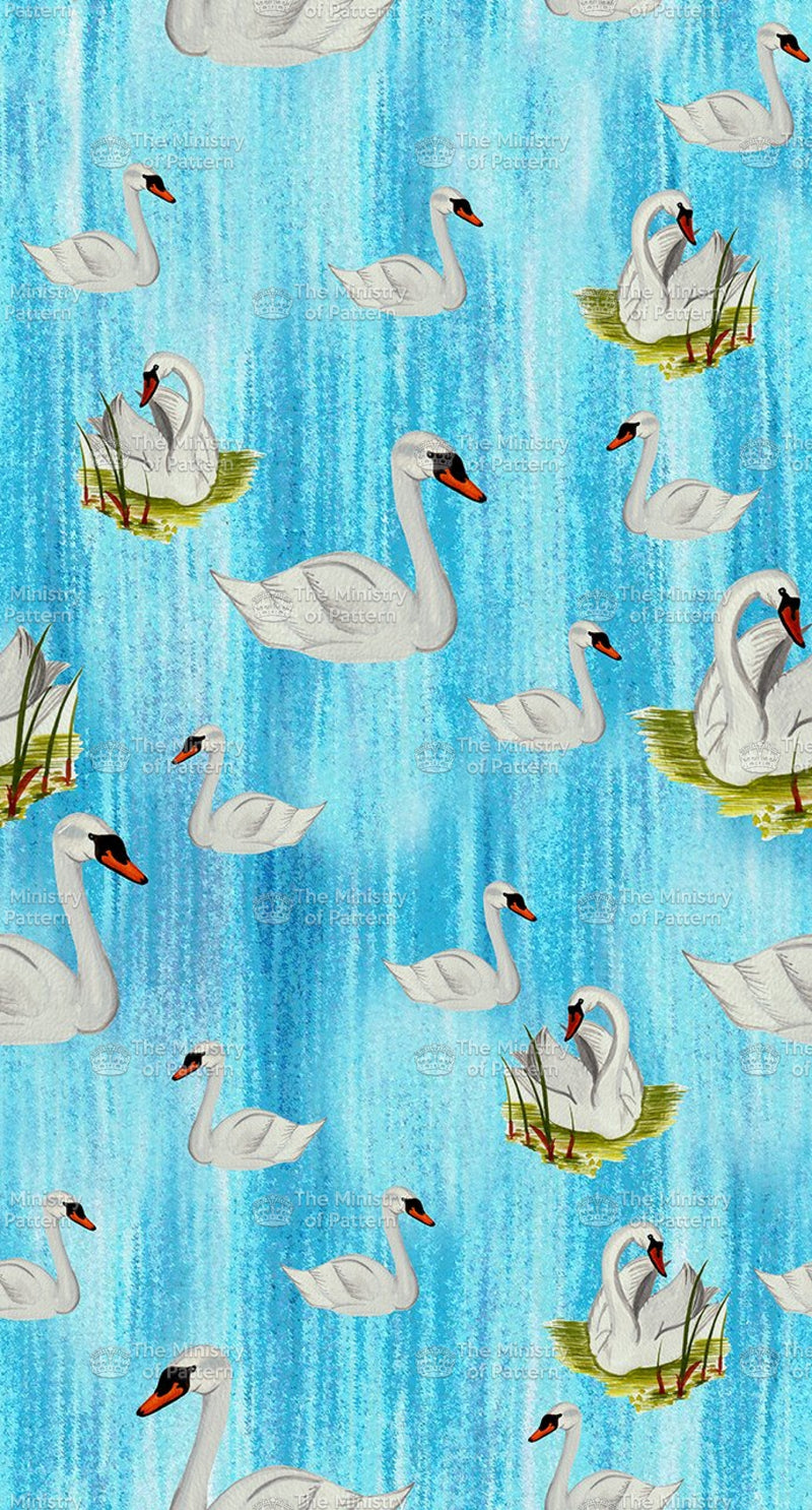 Swan Conversational Novelty All-over Chambray Ground
