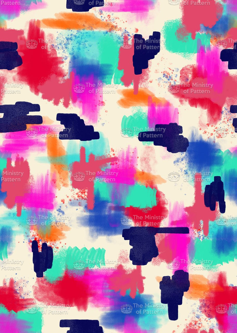 Abstract Hand Painted Ombre Effect Shapes
