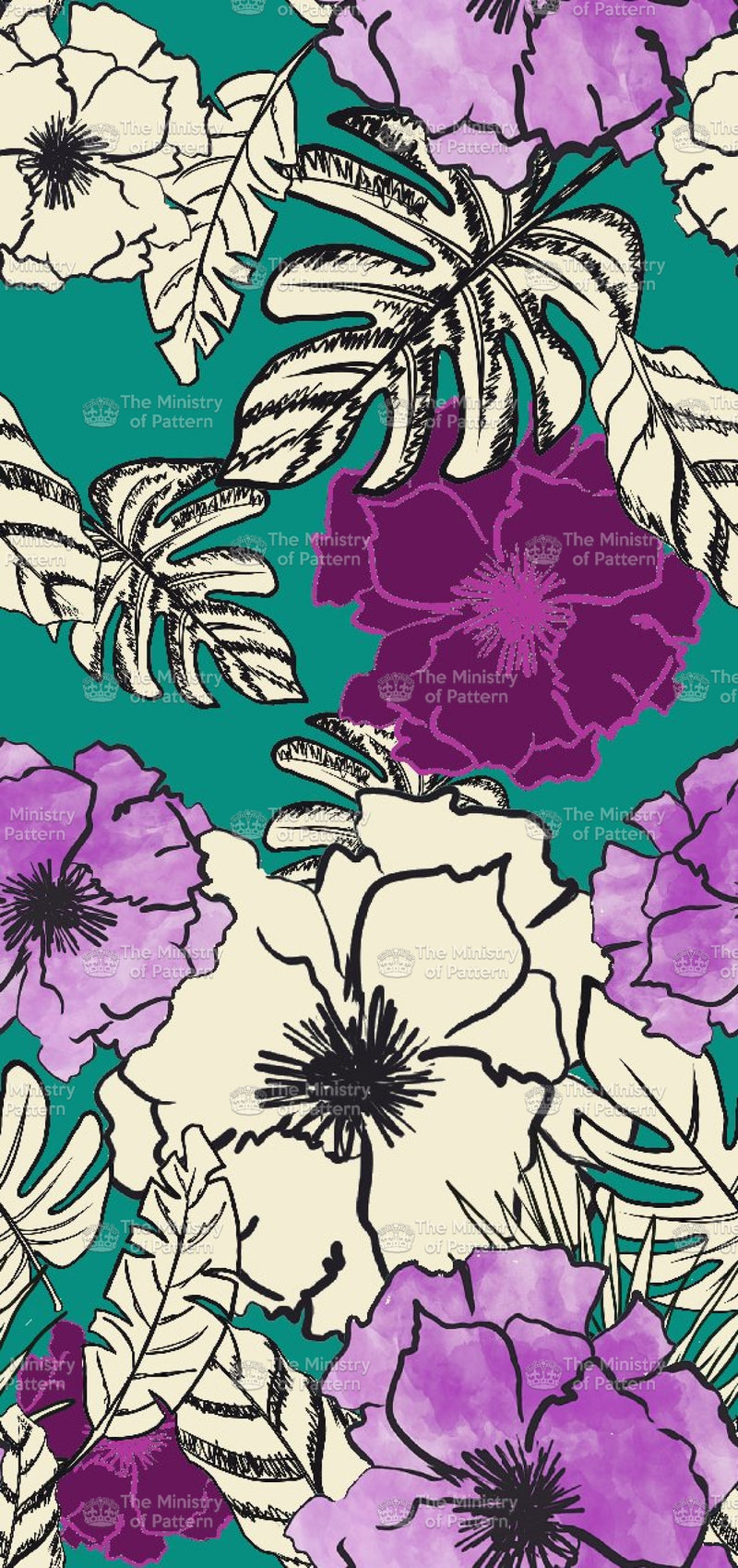 Large Coloured Graphic Floral