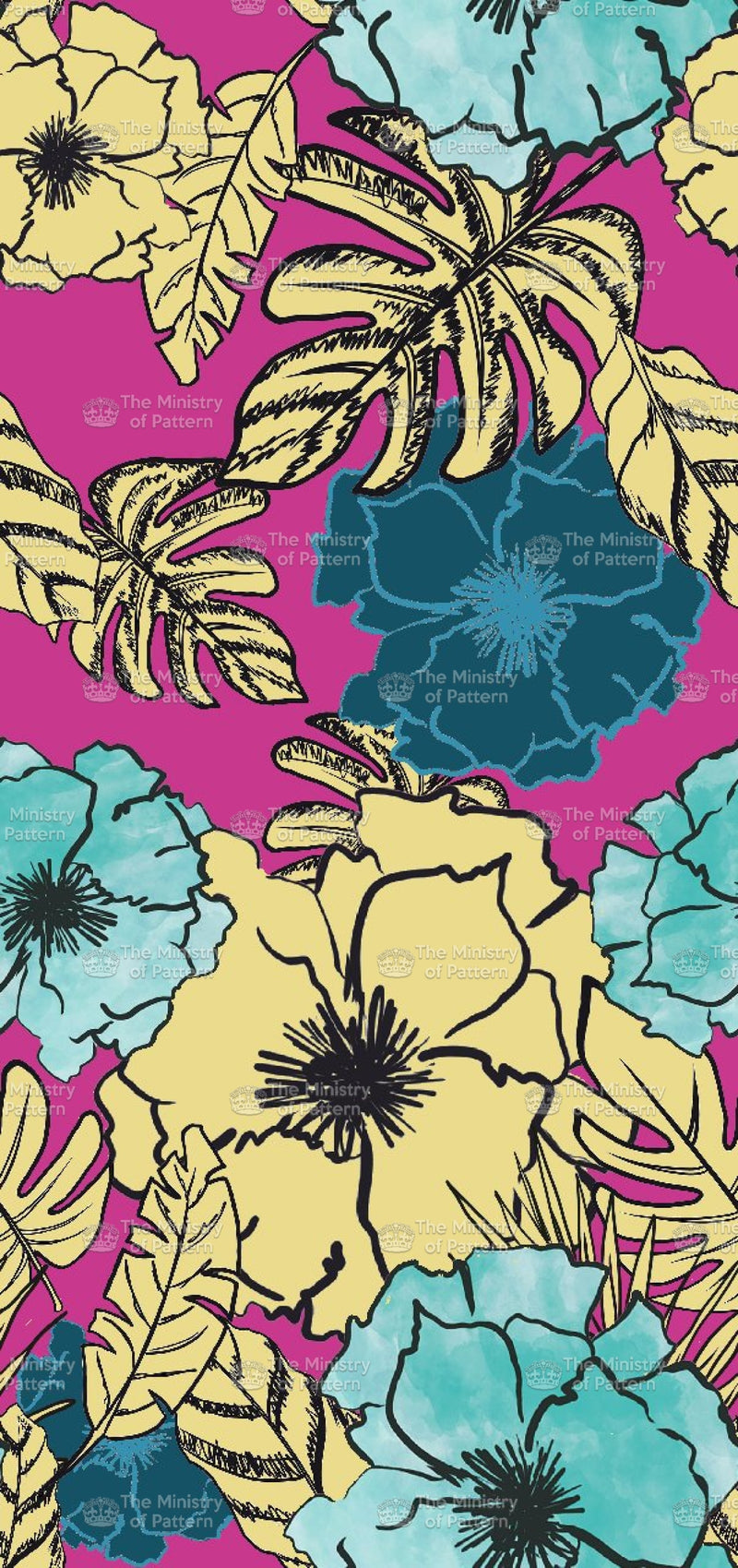 Large Coloured Graphic Floral