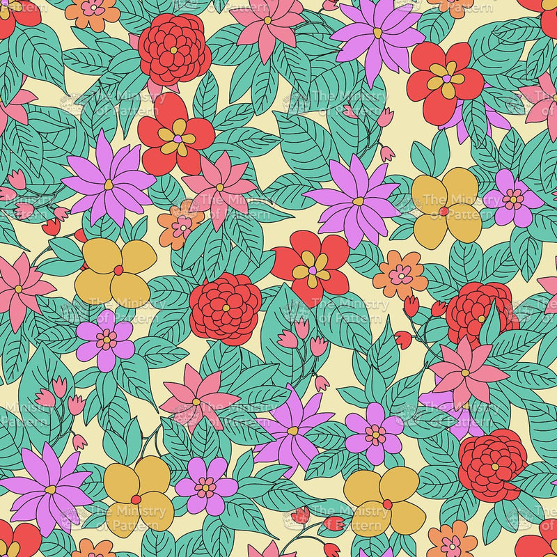 Colourful Playful Hand Drawn Floral