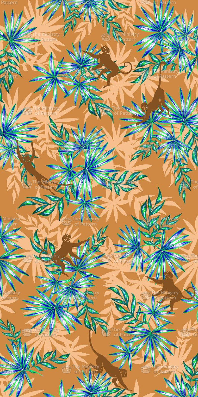 Monkey Palms - The Ministry Of Pattern - Patternsforlicensing-textilestudio-printdesignstudio-trendinspiration-digitalprintdesign-exclusivepattern-printtrends-patternoftheweek