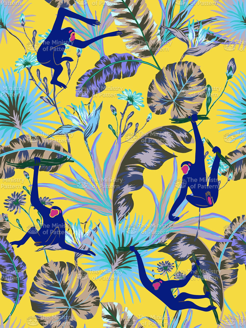 Abstract Tropical Monkey - The Ministry Of Pattern - Patternsforlicensing-textilestudio-printdesignstudio-trendinspiration-digitalprintdesign-exclusivepattern-printtrends-patternoftheweek
