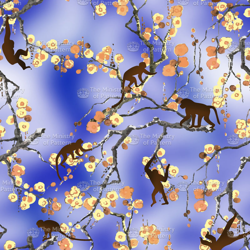 Blossom Monkey - The Ministry Of Pattern - Patternsforlicensing-textilestudio-printdesignstudio-trendinspiration-digitalprintdesign-exclusivepattern-printtrends-patternoftheweek