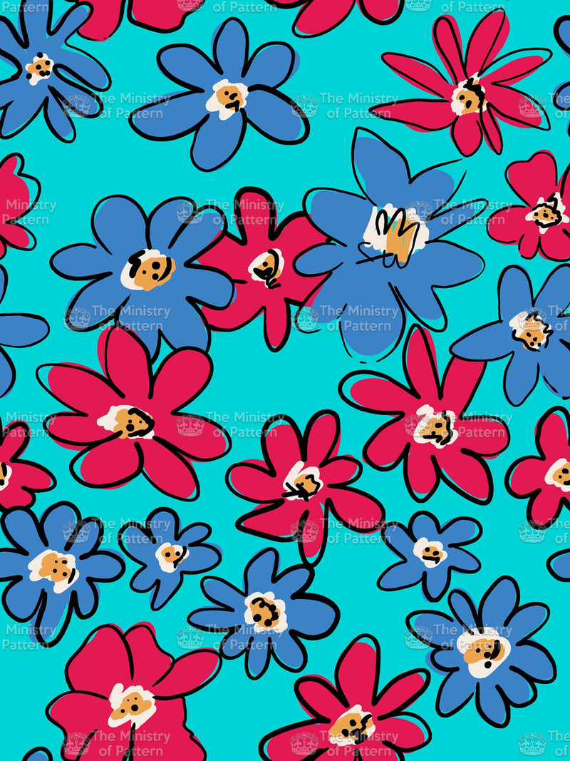 Playful Graphic Flowers - The Ministry Of Pattern - Patternsforlicensing-textilestudio-printdesignstudio-trendinspiration-digitalprintdesign-exclusivepattern-printtrends-patternoftheweek