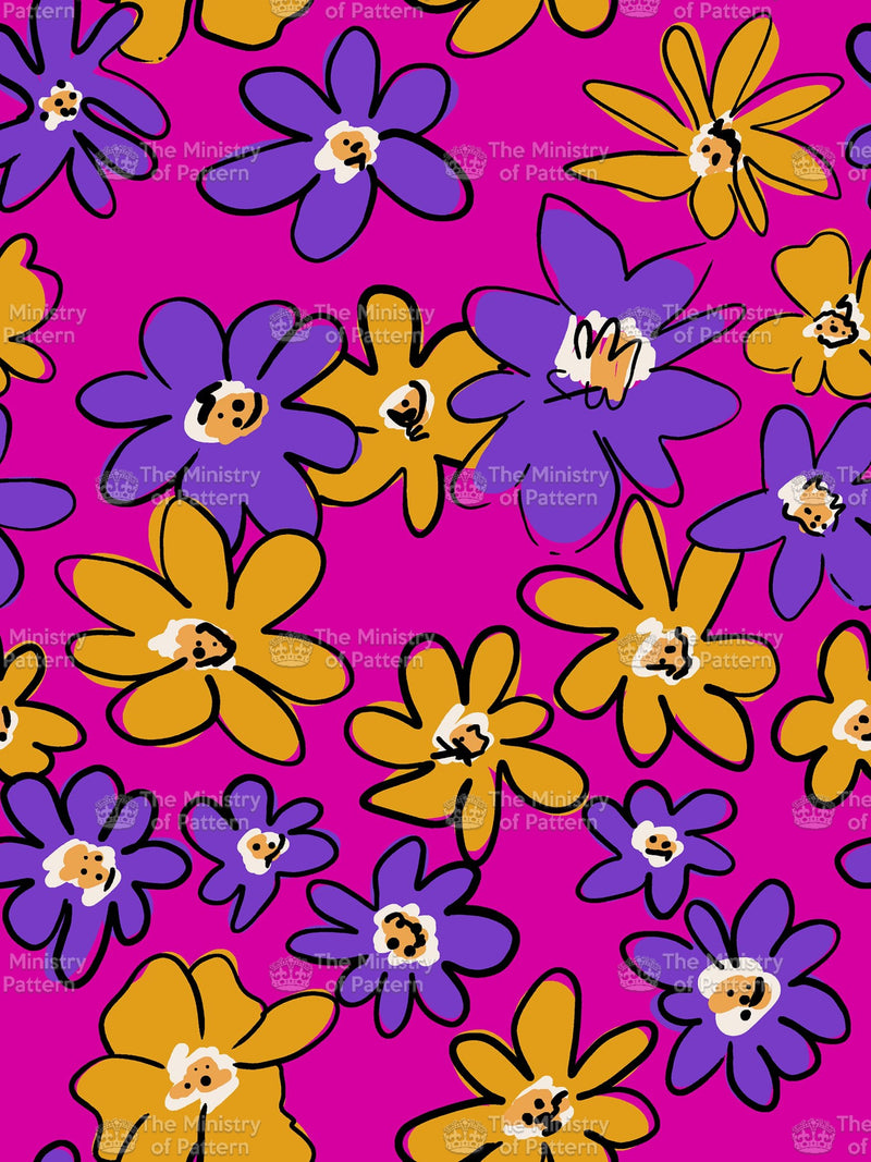Playful Graphic Flowers - The Ministry Of Pattern - Patternsforlicensing-textilestudio-printdesignstudio-trendinspiration-digitalprintdesign-exclusivepattern-printtrends-patternoftheweek