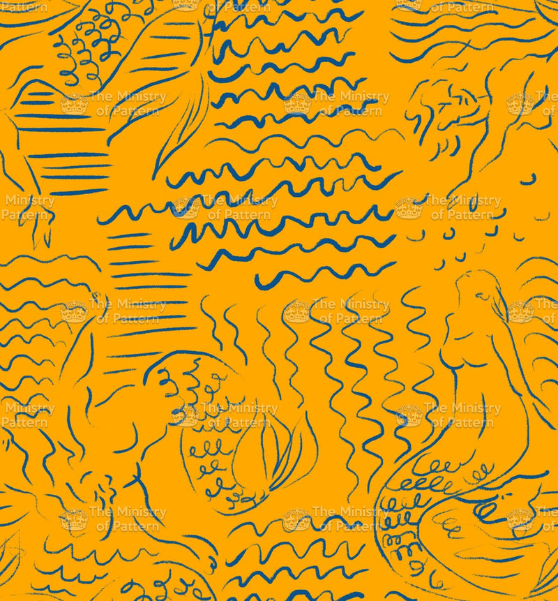 Illustrated Mermaid - The Ministry Of Pattern - Patternsforlicensing-textilestudio-printdesignstudio-trendinspiration-digitalprintdesign-exclusivepattern-printtrends-patternoftheweek